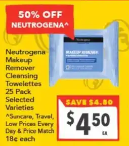 Supa Valu Neutrogena Makeup Remover Cleansing Towelettes offer