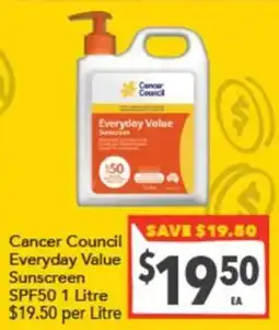 Supa Valu Cancer Council Everyday Value Sunscreen offer
