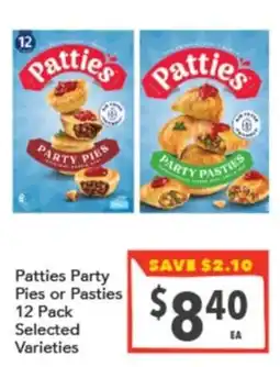 Supa Valu Patties Party Pies or Pasties offer