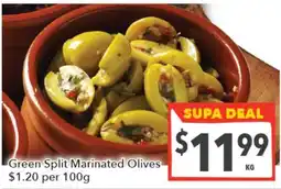 Supa Valu Green Split Marinated Olives offer