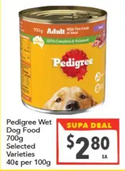 Supa Valu Pedigree Wet Dog Food Selected Varieties offer