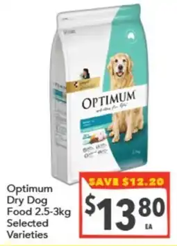 Supa Valu Optimum Dry Dog Food Selected Varieties offer