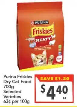 Supa Valu Purina Friskies Dry Cat Food Selected Varieties offer