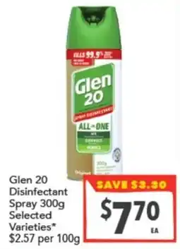 Supa Valu Glen 20 Disinfectant Spray offer