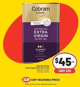 Supa Valu Cobram Estate Extra Virgin Olive Oil offer