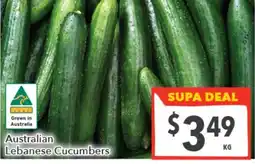 Supa Valu Australian Lebanese Cucumbers offer