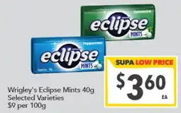 Supa Valu Wrigley's Eclipse Mints offer