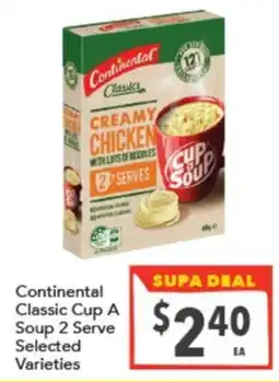 Supa Valu Continental Classic Cup A Soup 2 Serve Selected Varieties offer