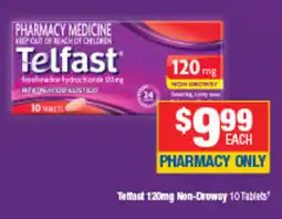 Direct Chemist Outlet Telfast 120mg Non-Drowsy 10 Tablets offer