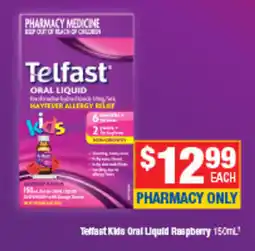 Direct Chemist Outlet Telfast Kids Oral Liquid Raspberry offer