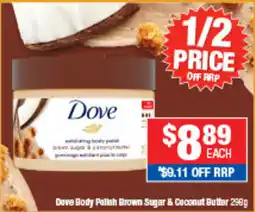Direct Chemist Outlet Dove Body Polish Brown Sugar & Coconut Butter offer