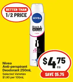 IGA Nivea Anti-perspirant Deodorant offer