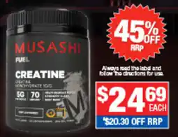 Direct Chemist Outlet Musashi Fuel Creatine offer