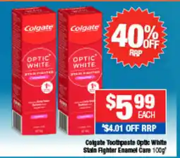 Direct Chemist Outlet Colgate Toothpaste Optic White Stain Fighter Enamel Care offer