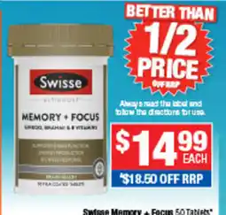 Direct Chemist Outlet Swisse Memory + Focus offer