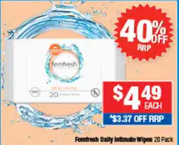 Direct Chemist Outlet Femfresh Daily Intimate Wipes offer