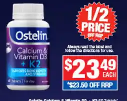 Direct Chemist Outlet Ostelin Calcium & Vitamin D3 + K2 offer