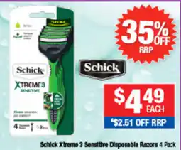 Direct Chemist Outlet Schick Xtreme 3 Sensitive Disposable Razors offer
