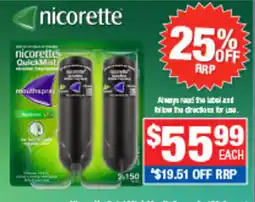 Direct Chemist Outlet nicorette QuickMist mouthspray offer