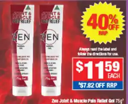 Direct Chemist Outlet Zen Joint & Muscle Pain Relief Gel offer
