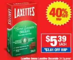 Direct Chemist Outlet Laxettes Senna Laxative Chocolate offer