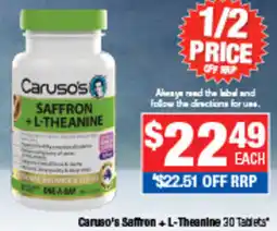 Direct Chemist Outlet Caruso's Saffron + L-Theanine offer