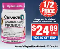 Direct Chemist Outlet Caruso's Vaginal Care Probiotic offer