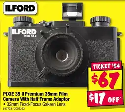 JB Hi-Fi Ilford Pixie 35 II Premium 35mm Film Camera With Half Frame Adaptor offer
