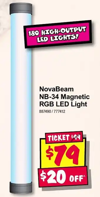 NovaBeam NB-34 Magnetic RGB LED Light