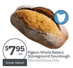 IGA Pigeon Whole Bakers Stoneground Sourdough offer