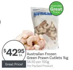 IGA Australian Frozen Green Prawn Cutlets offer