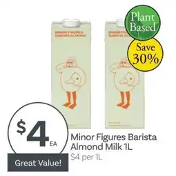 IGA Minor Figures Barista Almond Milk offer