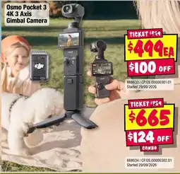 JB Hi-Fi Osmo Pocket 3 4K 3 Axis Gimbal Camera offer