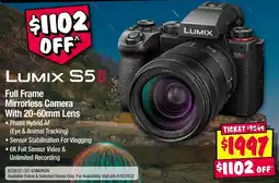 JB Hi-Fi Lumix S5 II Full Frame Mirrorless Camera With 20-60mm Lens offer