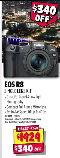JB Hi-Fi Canon EOS R8 Single Lens Kit offer