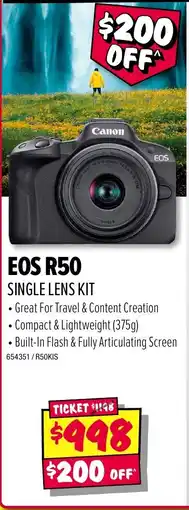 JB Hi-Fi Canon EOS R50 Single Lens Kit offer