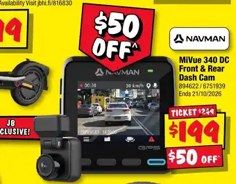 Navman MiVue 340 DC Front & Rear Dash Cam
