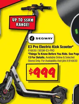 JB Hi-Fi Segway E3 Pro Electric Kick Scooter offer