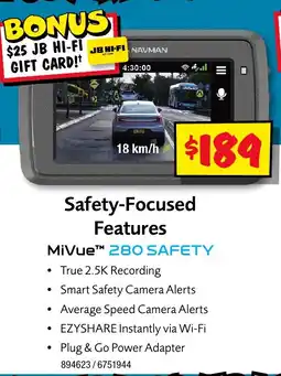 JB Hi-Fi MiVue™ 280 SAFETY offer