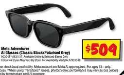 JB Hi-Fi Meta Adventurer AI Glasses Classic Black/Polarised Grey offer
