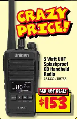JB Hi-Fi Uniden 5 Watt UHF Splashproof CB Handheld Radio offer