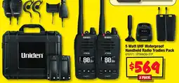 JB Hi-Fi Uniden 5 Watt UHF Waterproof Handheld Radio offer