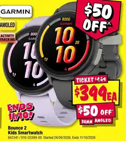 JB Hi-Fi Garmin Bounce 2 Kids Smartwatch offer
