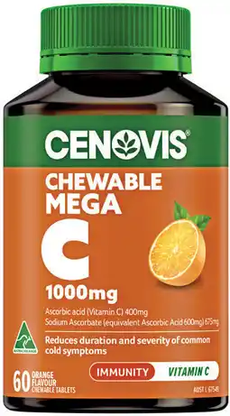 Soul Pattinson Chemist Cenovis Chewable Mega C 1000mg Orange Flavour 60 Tablets offer