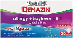 Pharmacist Advice Demazin Allergy + Hayfever Relief 30 Tablets offer