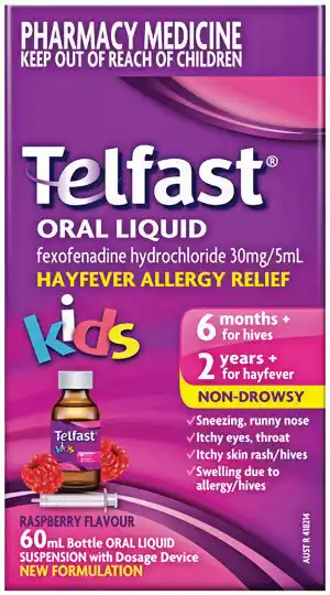 Telfast Oral Liquid Kids Raspberry Flavour