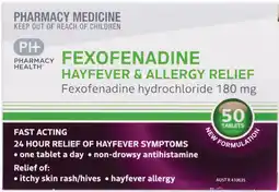 Pharmacist Advice Pharmacy Health Fexofenadine Hayfever & Allergy Relief 50 Tablets offer
