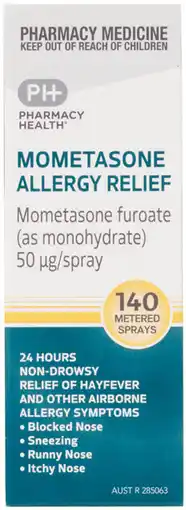 Pharmacist Advice Pharmacy Health Mometasone Allergy Relief 140 Metered Sprays offer