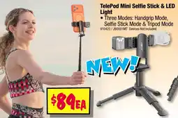 JB Hi-Fi TelePod Mini Selfie Stick & LED Light offer