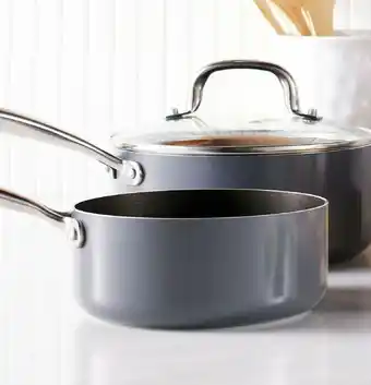 Coles Culinex Aluminium Non-Stick Saucepan with Glass Lid 20cm and Milk Pan 16cm offer